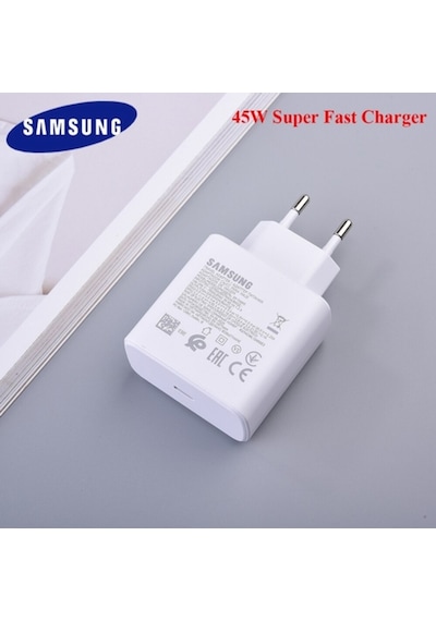 Samsung Uyumlu Galaxy Note 20 45W Type-C Hızlı Şarj Cihazı Beyaz