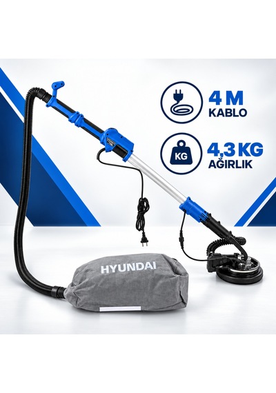 Hyundai Hsd710 Alçıpan Zımpara Makinesi 710 W 225 Mm Teleskopik