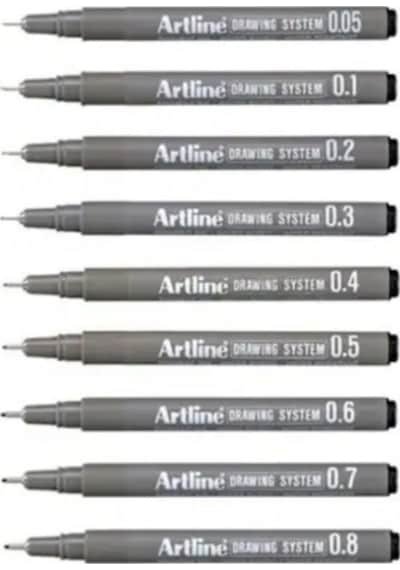 Drawing System Teknik Çizim Kalemi 9'li Tam Set