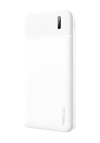 Recci Rpb-n16c Ultra İnce Hızlı Şarj Özellikli Led Işık Göstergeli Wireless Powerbank 10000mah Beyaz Beyaz