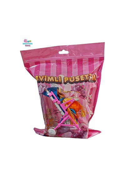 1 Adet Mini Bebek Puseti Ve Bebek Oyuncak Puset 16 Cm.
