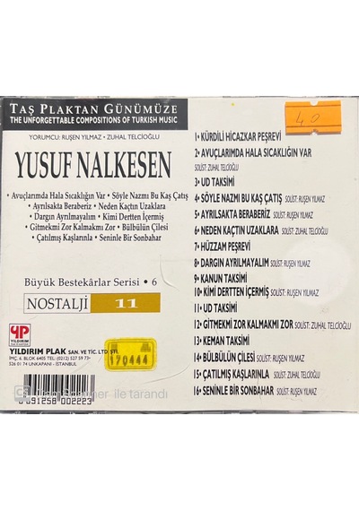 Plak Değildir Cd Dir Cd Taş Plaktan Günümüze Yusuf Nalkesen Cd