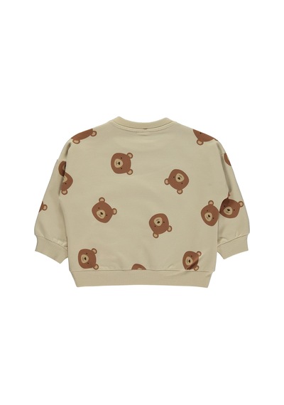 Civil Baby Ayıcık Baskılı 6-18 Ay Sweatshirt - Bej Kum Beji