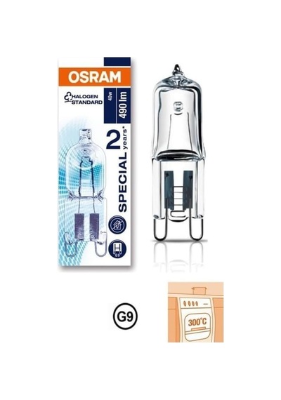 Osram Halopin Halojen Ampul G9, 40w, 220v, Sarı Işık, Fırın Ampülü