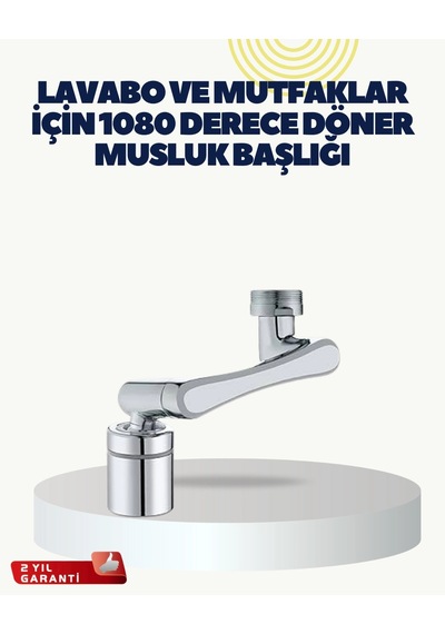 Çok Yönlü Dönebilen Musluk Başlığı 2 Fonksiyonlu Su Akışı