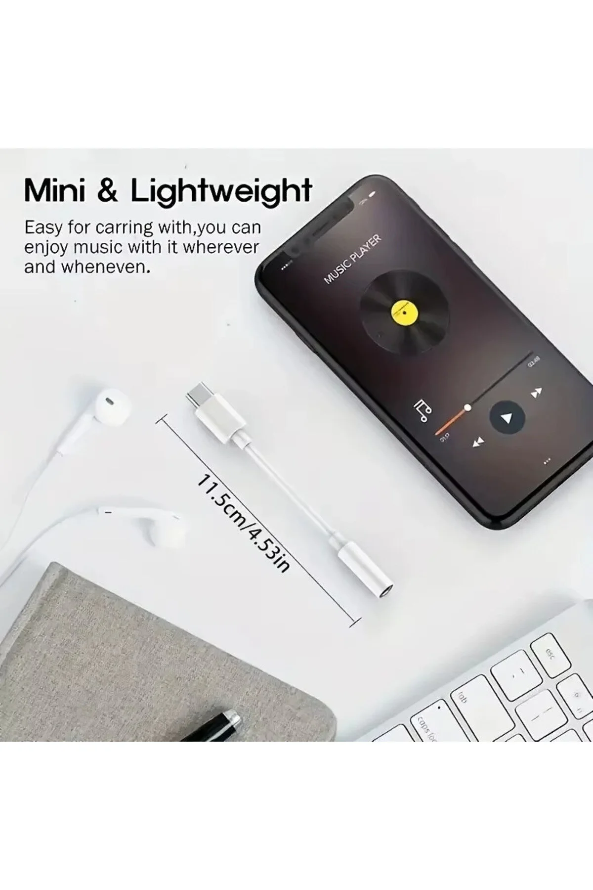 Type-c Aux Dönüştürücü Aparat 3.5mm Aux Kablo Otg Samsung İnfinix Huawei Oppo Redmi Uyumlu Kablo 1