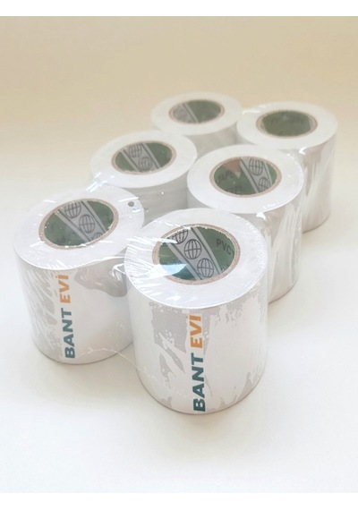 Beyaz Pvc Bant 5cmx25mt 6 Adet Geniş Beyaz İzole Bant