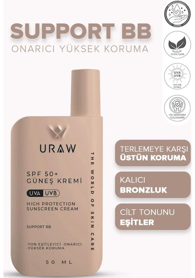 Uraw Support BB Koruyucu Yüz Güneş Kremi SPF50+ 50 ML