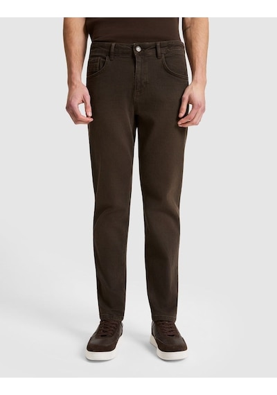Pierre Cardin Koyu Kahverengi New Slim Fit Jean Pantolon