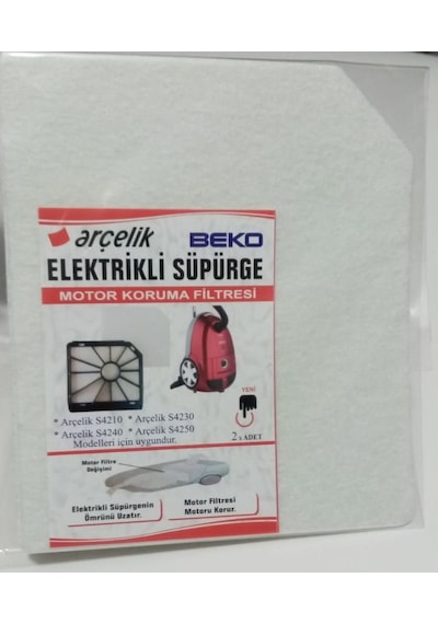 Beko Bks 2240 C  Uyumlu Süpürge Motor Koruma Filtresi 2 Adet