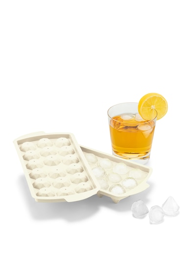 2'li 18 Bölmeli Buz Kalıbı Dayanıklı Plastik, Pratik Ve Kolay Çıkarılabilir Buzluk Kalıbı Bej