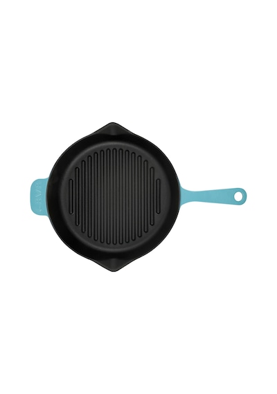 Lava Döküm Izgara Tava, Metal Saplı Çap(Ø)28cm, - Mat Turkuaz