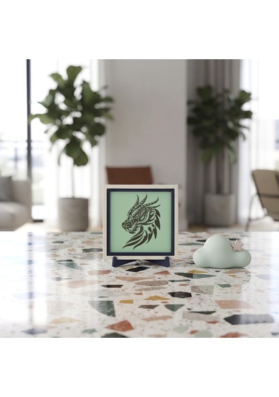 Mistik Ejderha Figürlü Özel Tasarım Dekoratif Obje, Yaşam Alanınız İçin Modern Armağan 10x10 Cm