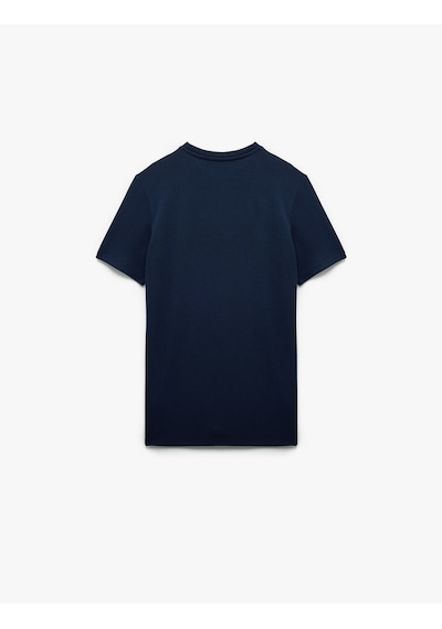 Koton Kısa Kollu Bisiklet Yaka Basic Slim Fit Tişört Lacivert 6wam10061hk Lacivert