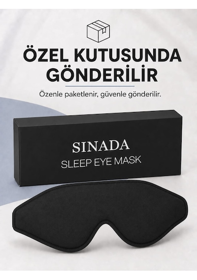 Premium 3d Uyku Göz Maskesi, %100 Işık Engelleme, Hafızalı Köpük Uyku Bandı Siyah