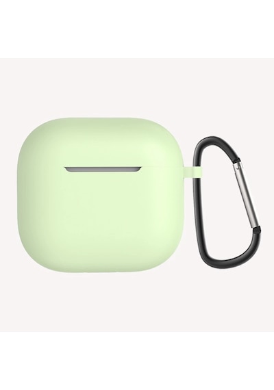 Apple Uyumlu AirPods 4 Kılıfı Silikon Kılıf Şarj Bölümü Tıpalı Soft Yumuşak Kablosuz Şarj Destekli K Açık Yeşil