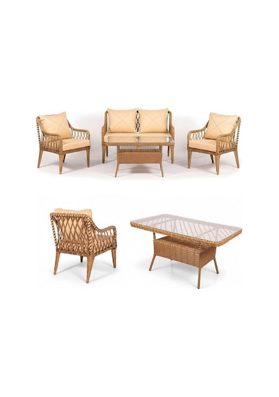 Dora Garden Home Zen Rattan Bahçe Balkon Takımı 2+1+1 Camlı Masalı Kahverengi Siyah Çizgili Dora Garden Home Zen Rattan Bahçe Balkon Takımı 2+1+1 Camlı Masalı Kahverengi Siyah Çizgili