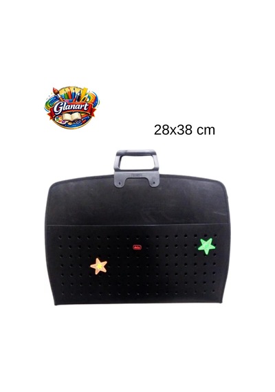 Fermuarlı 25x35 Resim Çantası, Proje Çantası Delikli Model Su Geçirmez 28x38 Cm Siyah