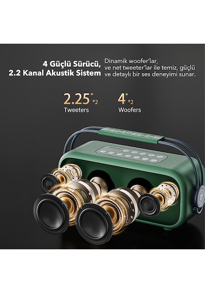 Nowgo C1 100w Taşınabilir Rgb Bluetooth Hoparlör Mikrofonlu Karaoke Parti Speaker Bej