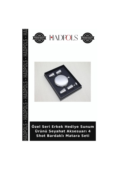 Özel Seri Erkek Hediye Sunum Ürünü Seyahat Aksesuarı 4 Shot Bardaklı Matara Seti Çok Renkli