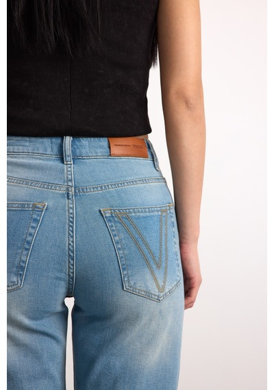 40391-73603 Kadın Mom Fit Mıd Waıst Denim Şort 40391-73603 mavi
