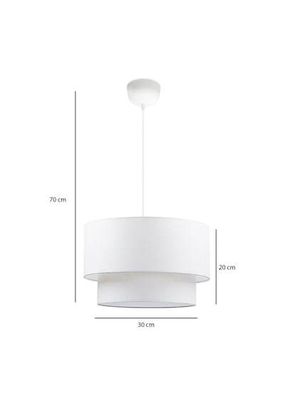 Modern Avize Pasta Kumaş Sarkıt Beyaz Pav40 Beyaz