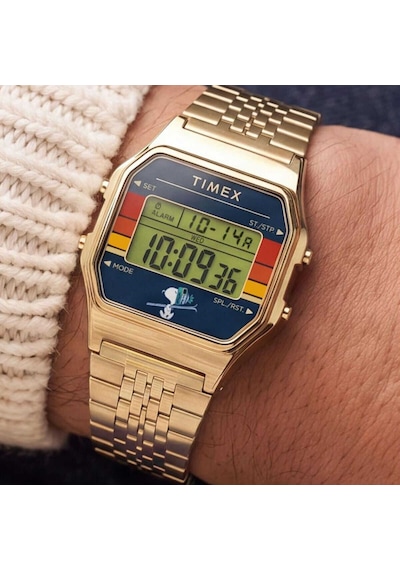 Timex Tw2y76800 Peanuts X Timex T80 Snoopy Ski Kol Saati Altın
