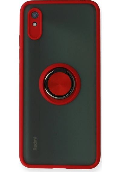 Uryport Xiaomi Redmi 9a Kılıf Montreal Yüzüklü Silikon Kapak - Kırmızı