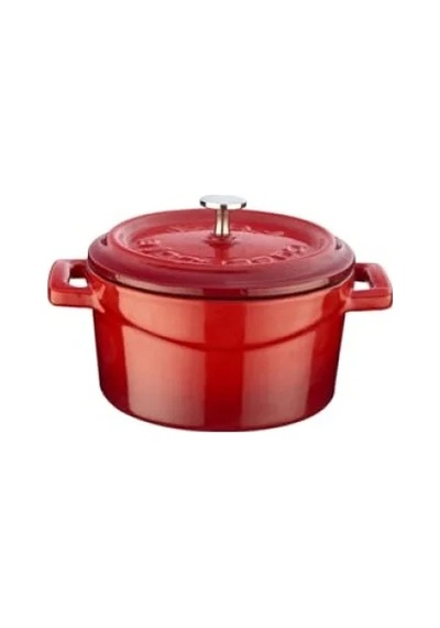 10 Cm Yuvarlak Döküm Mini Tencere, 0.35 L Hacim, Kırmızı