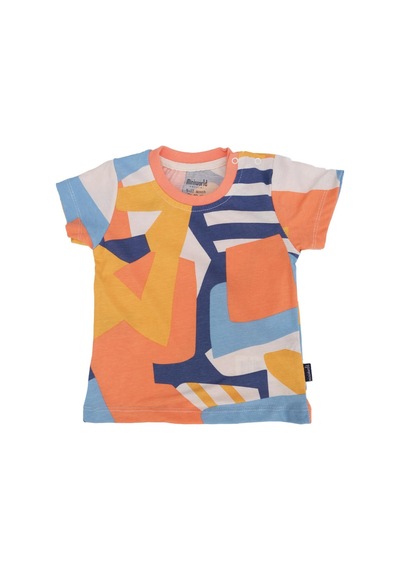 Bebelop Baskılı Geometrik Desenli T-shirt 2'li Set 001