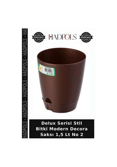 Delux Serisi Stil Bitki Modern Decora Saksı 1,5 Lt No 2