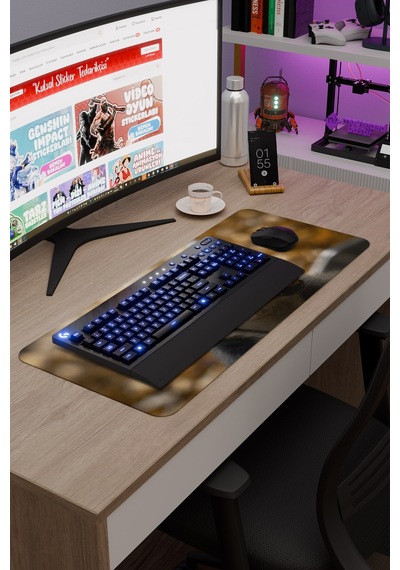 Lemur Kaymaz Dikişli Kauçuk Oyuncu Mousepad V1 - 70x30 Xl Gaming Mouse Pad Fare Altlığı