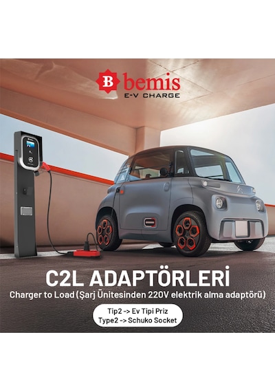 Bemis C2l Charger To Load Elektrikli Araç Şarj Ünitesinden Enerji Alma Adaptörü 3 'lü 3 Metre 3.7 Kw