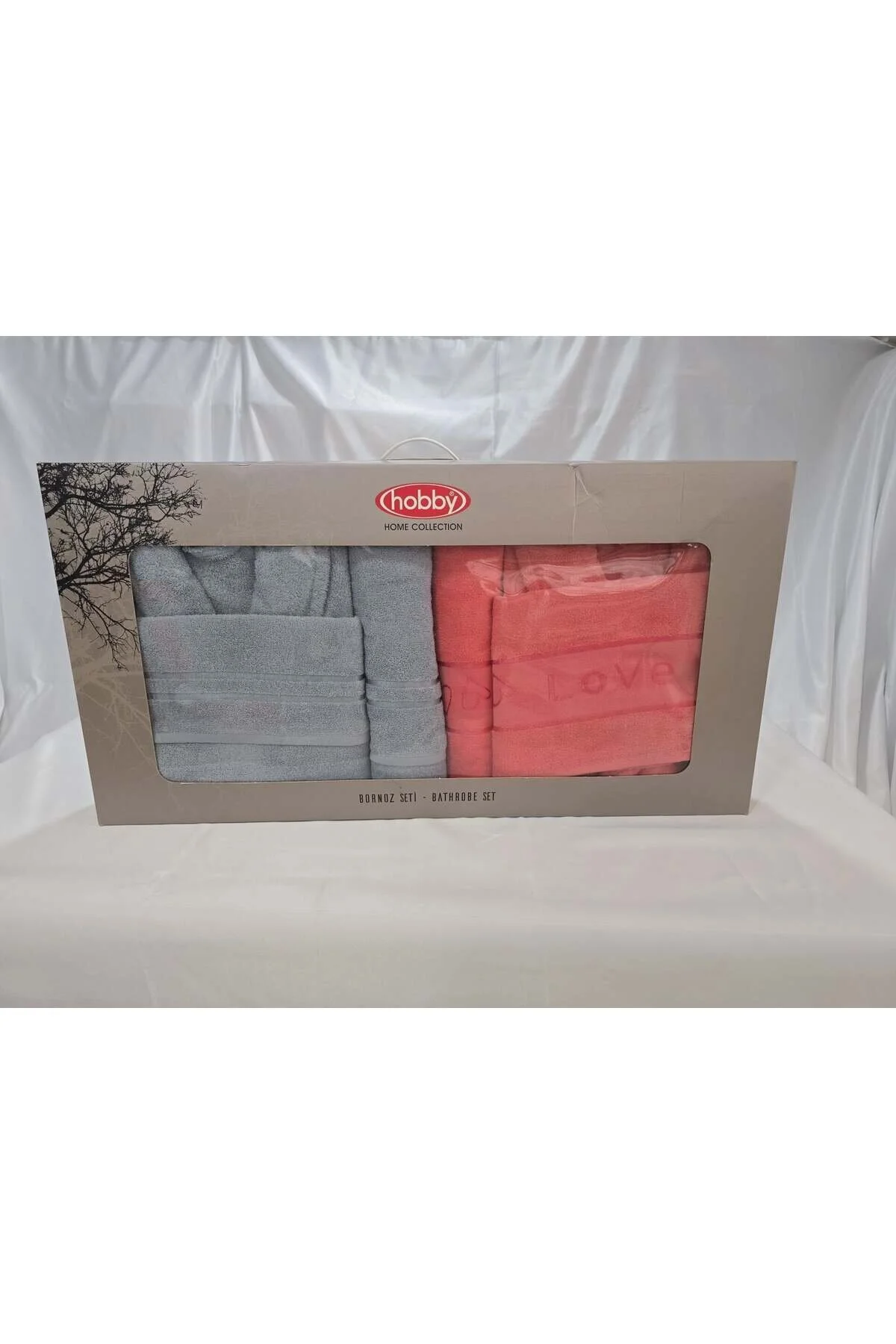 Hobby Bornoz Seti Mavi  - Pembe