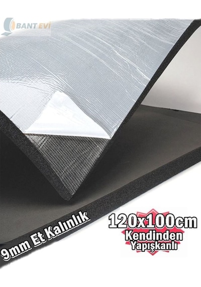 120cmx100cm 9mm Oto Ses Isı Yalıtım Kauçuk İzolasyon