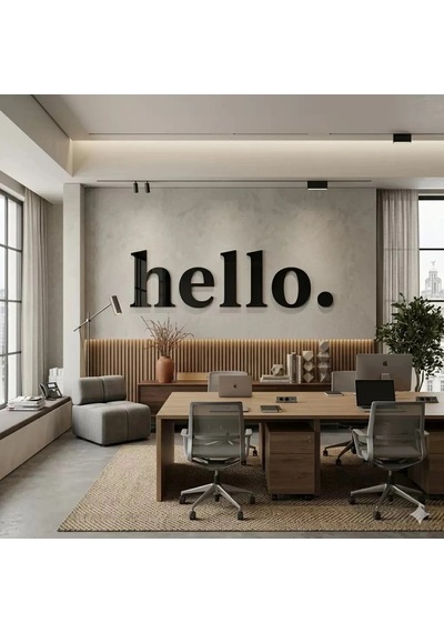 Durukar 100x35 Cm Dev Boy "hello." Yazılı Kırılmaz Pleksi Ayna - Premium Ofis Ve Villa Antre Dekoru Çok Renkli