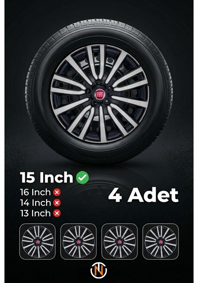 Fiat 15 İnç 5 Bijon Fiat Araçlar İle Uyumlu Kapağı Takım C118