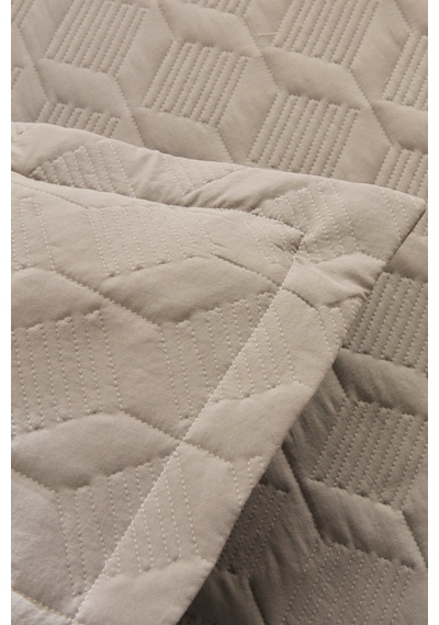 Kaşmir Home Greta Geometrik Çift Kişilik Yatak Örtüsü Takımı Koyu Gri 230x240 Cm Koyu Gri