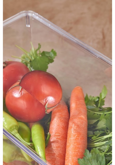 3 Lü Kapaklı Buzdolabı Organizeri & Buzdolabı Düzenleyici 4,5 Lt Şeffaf