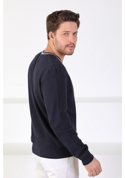 Ferraro Lacivert V Yaka Erkek Pamuk Kazak Lacivert (456047508) Lacivert