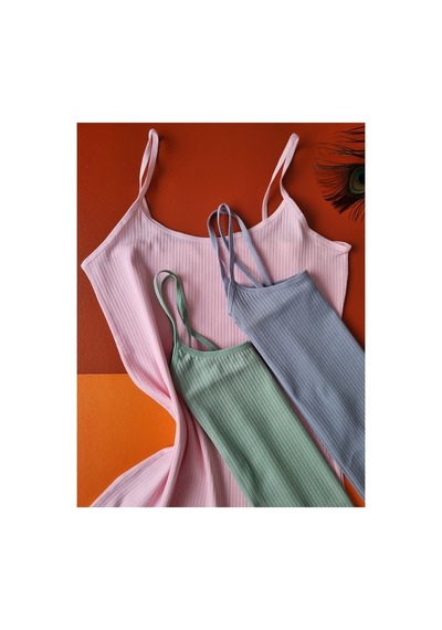 Demirsa Boutique Pamuklu Fitilli İp Askılı Çağla Yeşil, Pembe Ve Mavi Renk Ribana Kadın Atlet 3'lü Pembe-yeşil-mavi Demirsa Boutique Pamuklu Fitilli İp Askılı Çağla Yeşil, Pembe Ve Mavi Renk Ribana Kadın Atlet 3'lü Pembe-yeşil-mavi
