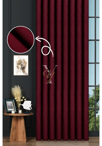 Petek Fon Perde V-1043 Bordo Bordo