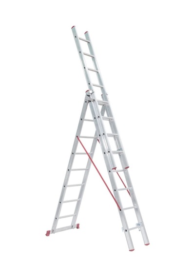 Elmas Serisi - 3 Parça X 3 Metre 9 Metre A Ti Pi Alüminyum Merdiven - Yerli Üretim