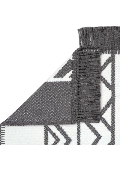 Beyaz Gri Kilim Halı Çift Taraflı Makinede Yıkanabilir Mutfak Balkon Banyo Kilim Diğer