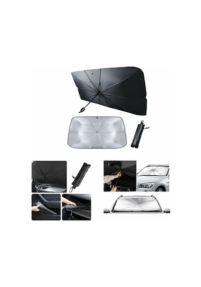 Oto İçi Güneş Koruyucu Araba Güneşliği Şemsiye Otomatik 10 Telli 78x39x130 Cm