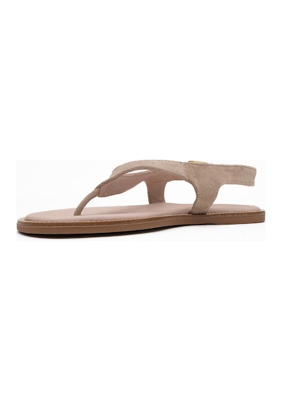 Luvishoes Luvi Shoes Belinda Bej Süet Hakiki Deri Kadın Parmak Arası Sandalet Süet Bej