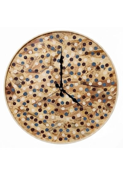 Osb Ahşap Tasarım Duvar Saati 44 Cm çok Renkli