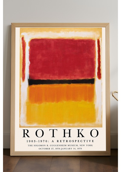 Rothko Doğal Ahşap Çerçeveli Poster, Dekoratif Sanatsal Duvar Tablosu