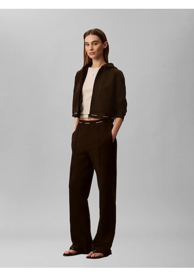 Calvin Klein Terry Logo Waıstband, To2 Kahverengi Kadın Eşofman Altı