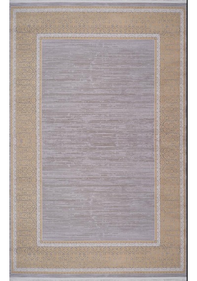 Artemis Halı Mina 03026a Gri Gold Çerçeve Desen Bambu Halı